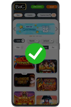 Conferma indirizzo email verifica account Big Casino