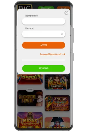 Login page