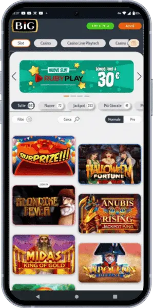  Big Casino Autorizza le origini sconosciute