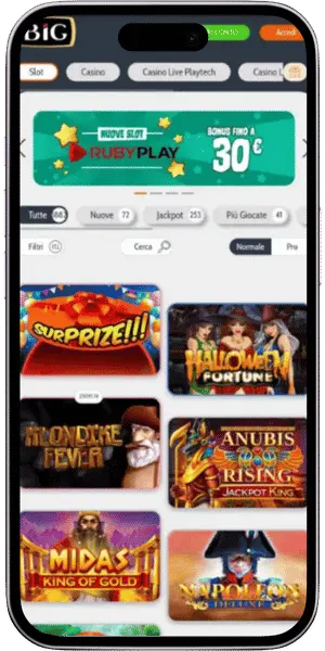 BIG Casinò Apri il sito in Safari